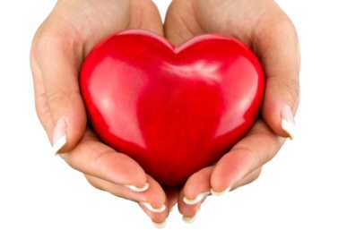 Heart shape held in the hands - blood pressure