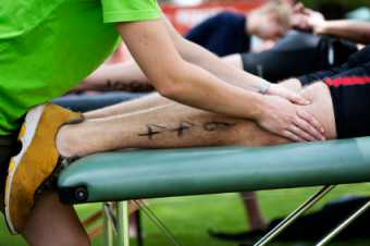 Sports massage at a sporting event